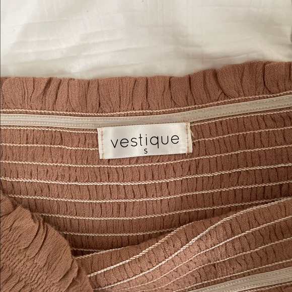 Vestique brown, ruffled mini skort - size S - Picture 3 of 3